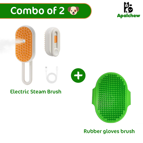 Massage Rubber Glove & Steam Brush - Combo D