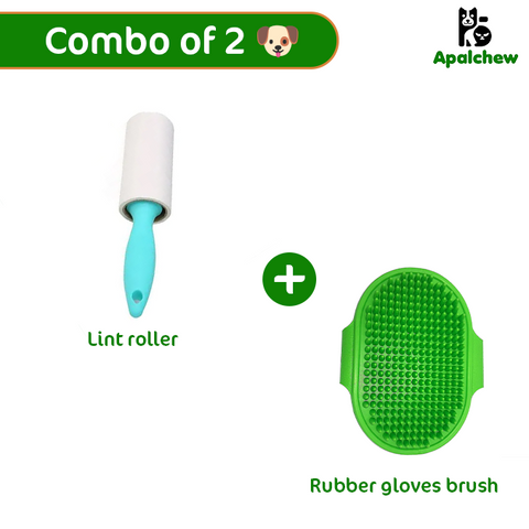 Lint Roller & Massage Rubber Glove - Combo A